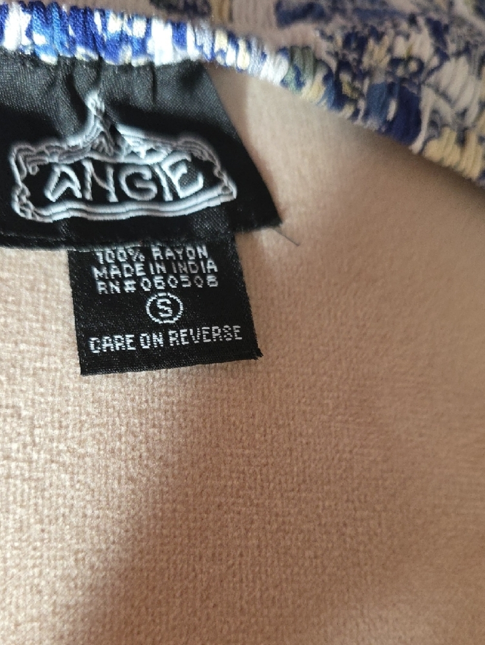 Clearence - Angie Blue and White Floral Spaghetti-Strap Mini Dress - Picture 2 of 8